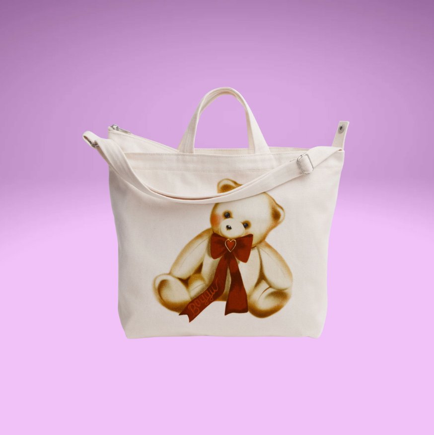 Horizontal Zip Duck Bag - Teddy Bear