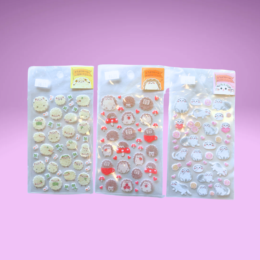 Cute Animal Fuzzy Stickers