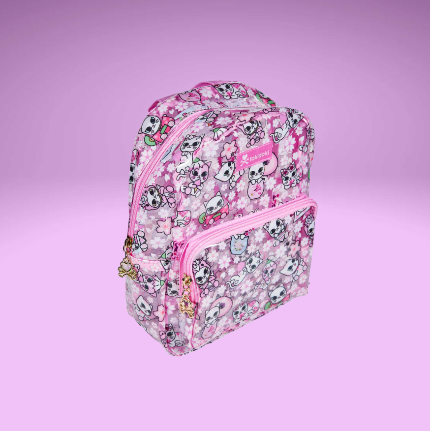 Cherry Blossom Cats - Clear Mini Backpack