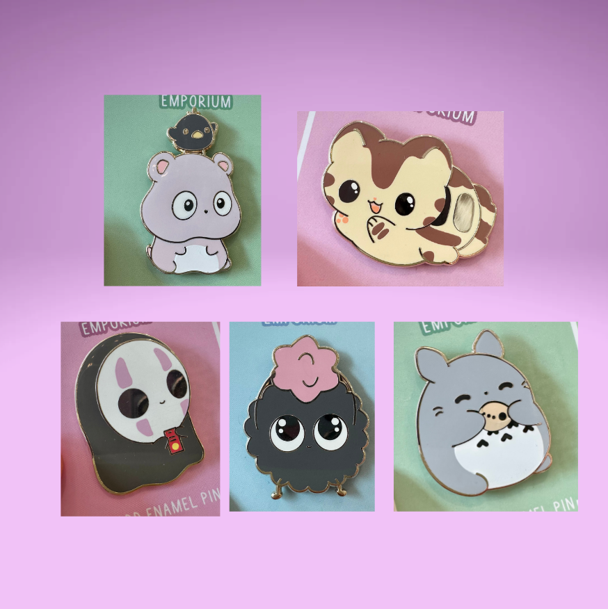 Kawaii Miyazaki Pins (Lunarly Emporium)