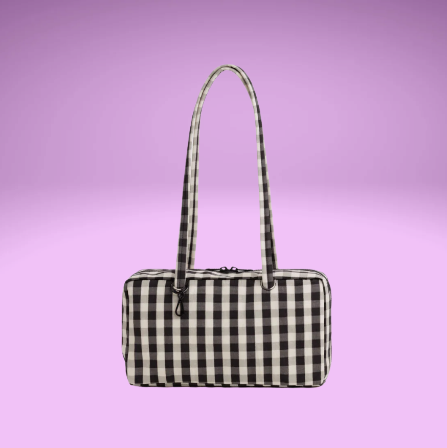Nylon Bowler - Black and Cream Gingham