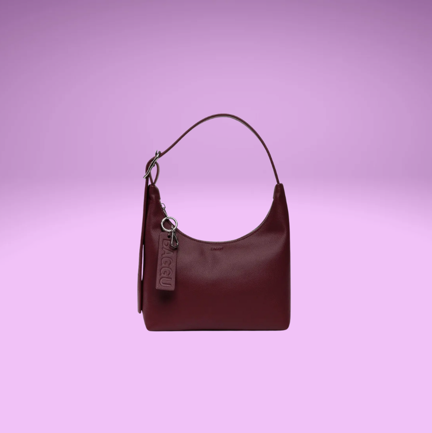 Mahogany Mini Recycled Leather Shoulder Bag