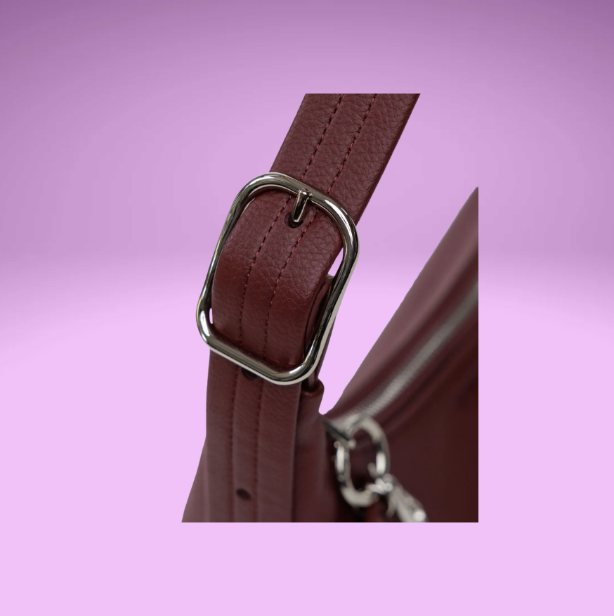 Mahogany Mini Recycled Leather Shoulder Bag