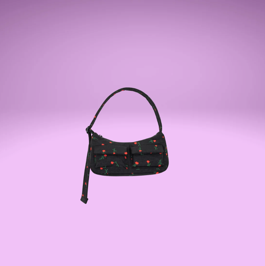 Painted Flower Cargo Shoulder Bag