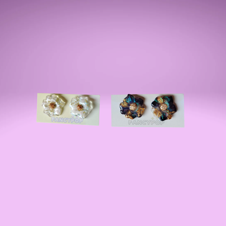 Iridescent Flower Earrings