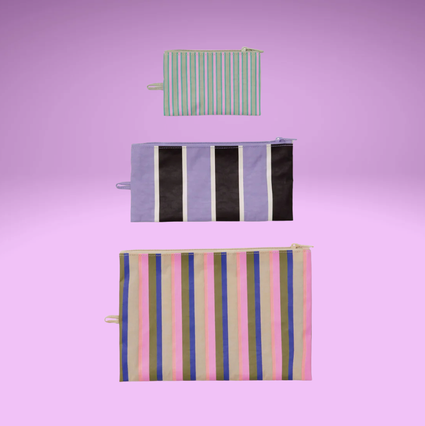 Flat Pouch Set - Candy Shop Stripes