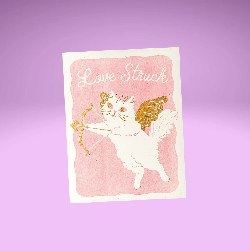 Love Struck Cat Card