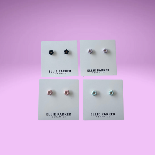 Flower Ceramic Stud Earrings (4 Designs)