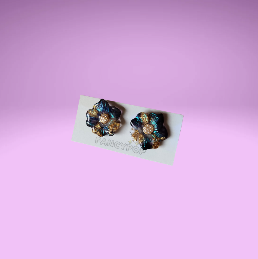 Iridescent Flower Earrings