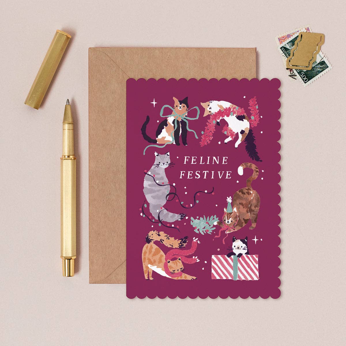 Feline Festive Cats Christmas Card