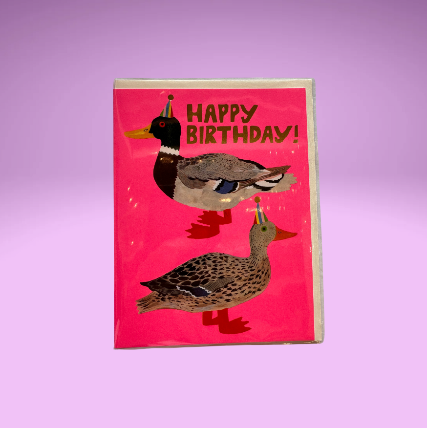 Quacky Birthday Card (duck/pink)