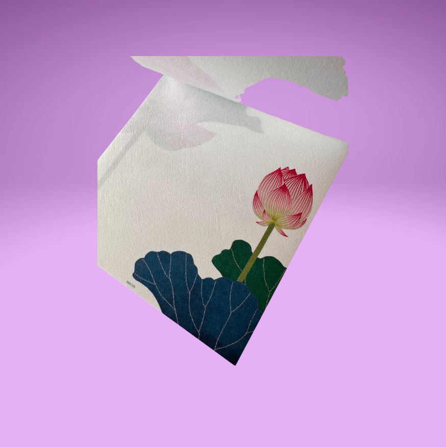 Lotus Letter Pad and Envelopes