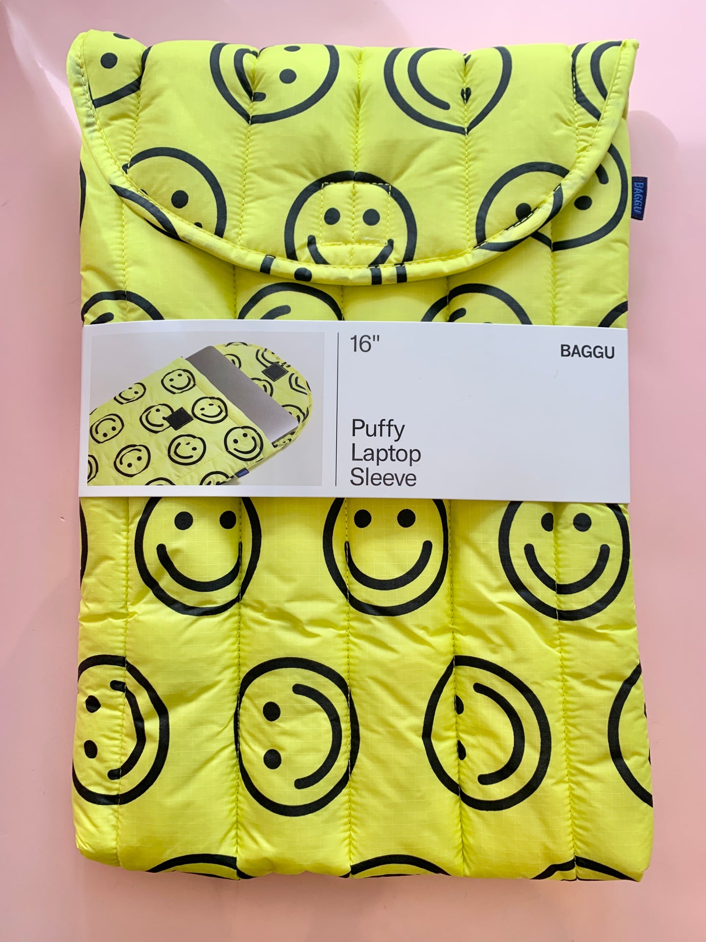 16" Happy Puffy Laptop Sleeve (Baggu)