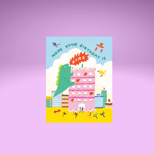 Godzilla Fire Birthday Card