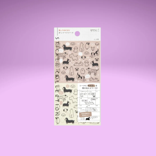 Midori Sticker Sheet Chat Dogs