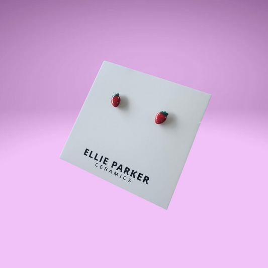 Strawberry Ceramic Stud Earrings
