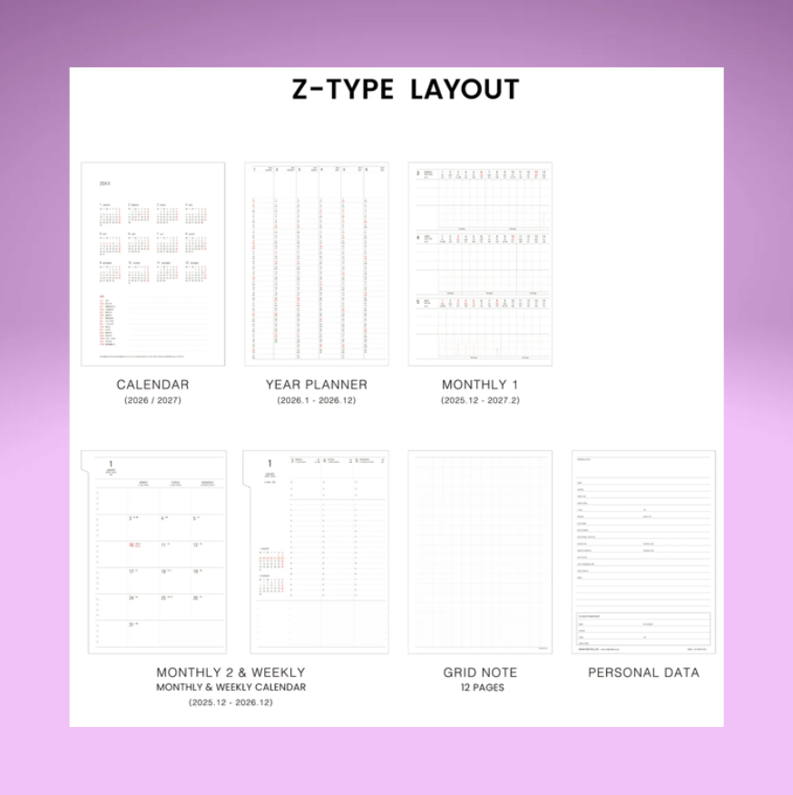 2027 Weekly Diary Nahe A5 Vertical (3 Colors)