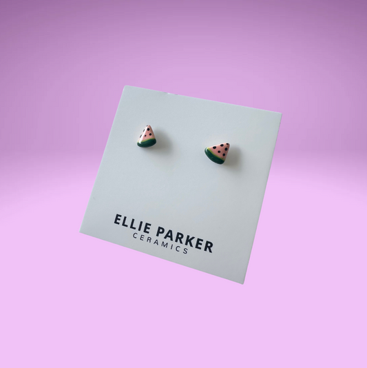 Watermellon Ceramic Stud Earrings