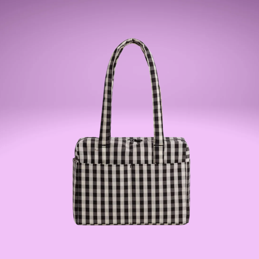 Everyday Cloud Bag - Black And Cream Gingham