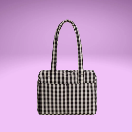 Everyday Cloud Bag - Black And Cream Gingham