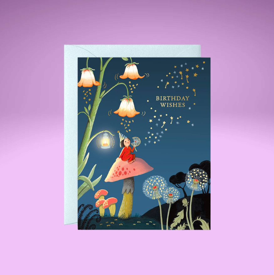 Dandelion Night Birthday Card