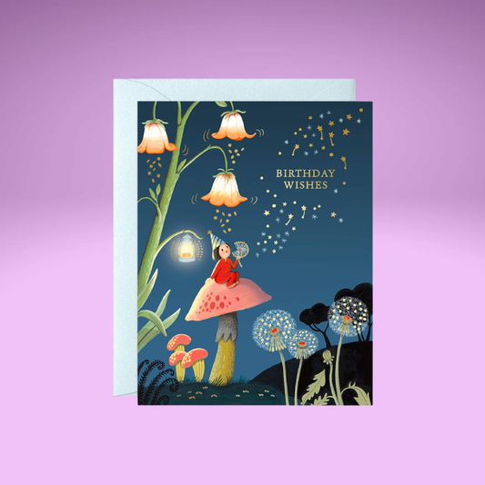 Dandelion Night Birthday Card