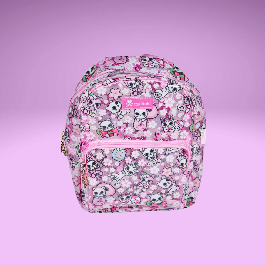 Cherry Blossom Cats - Clear Mini Backpack