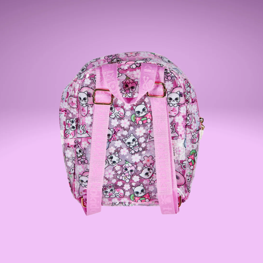 Cherry Blossom Cats - Clear Mini Backpack