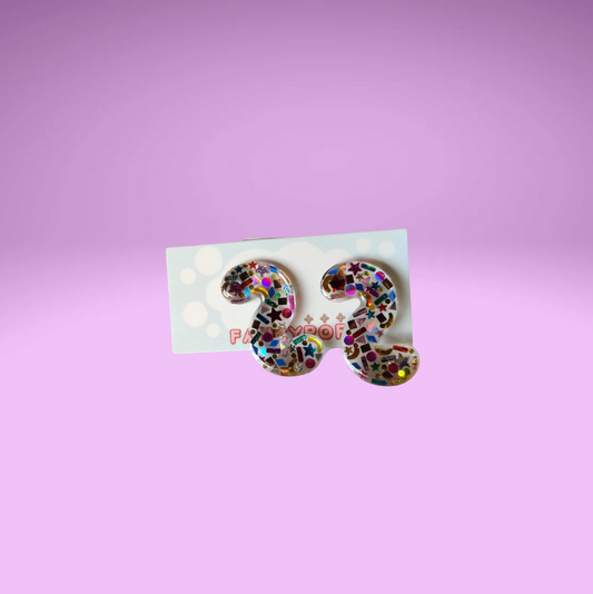 Resin Squiggle Earrings- Arcade