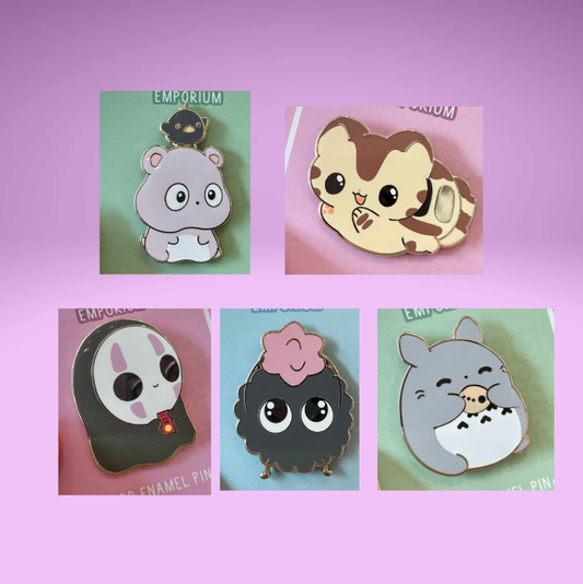 Kawaii Miyazaki Pins (Lunarly Emporium)