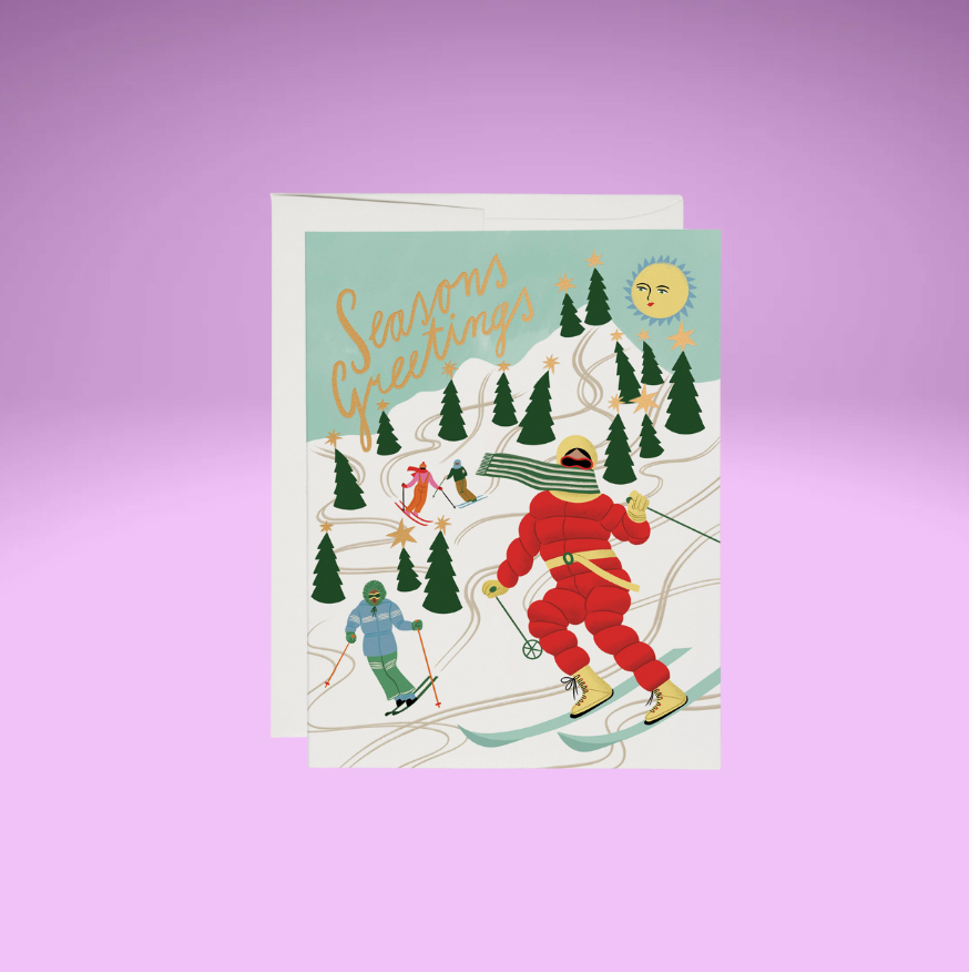 Snowy Slopes holiday greeting card