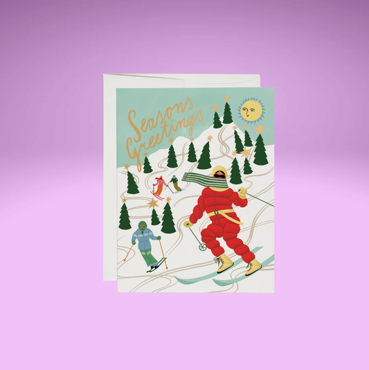 Snowy Slopes holiday greeting card