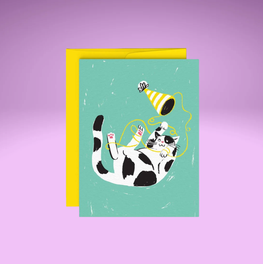 Cat with Party Hat Greeting card