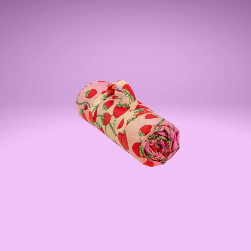 Strawberry Blossom Puffy Picnic Blanket