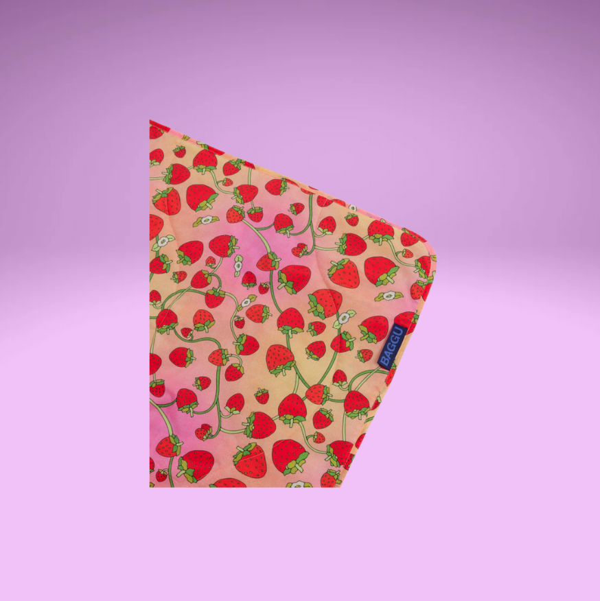 Strawberry Blossom Puffy Picnic Blanket