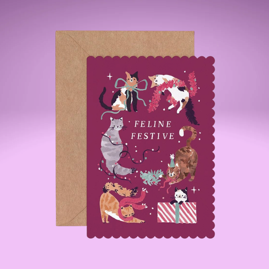 Feline Festive Cats Christmas Card