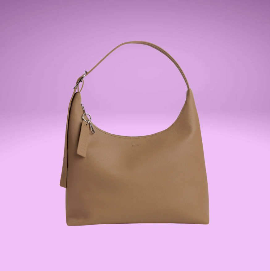 Recycled Leather Shoulder Bag - Dune