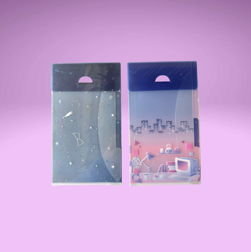 3 Pocket Clear Folder w/ Flap (2 Designs)