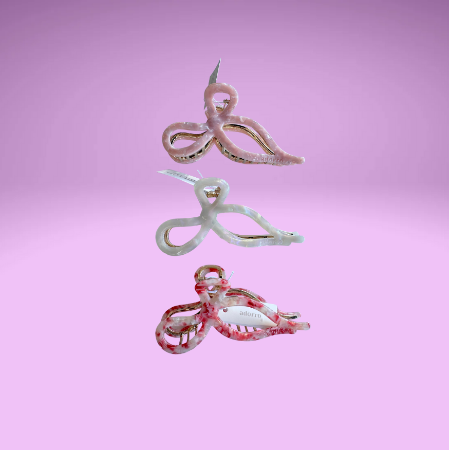 Ribbon Metal Bow Claw Clip (large)