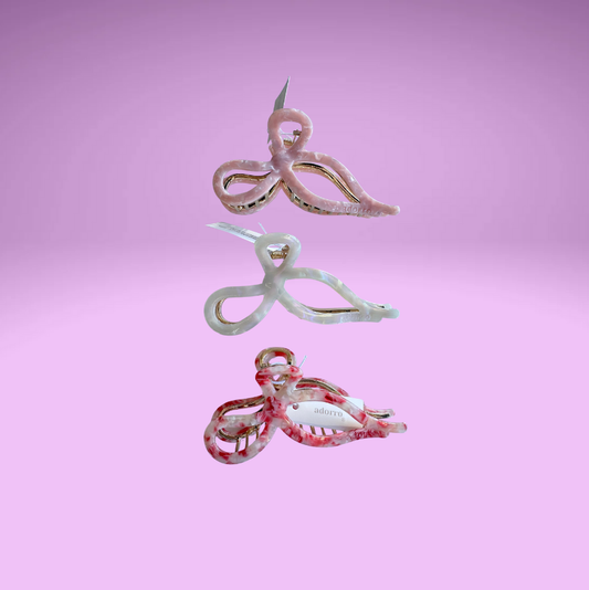 Ribbon Metal Bow Claw Clip (large)