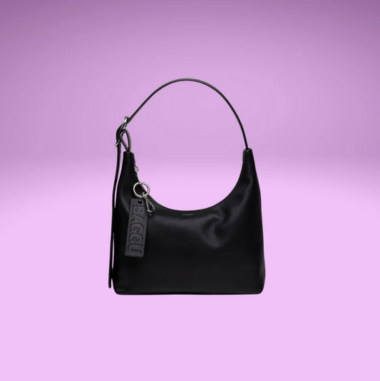 Black Mini Recycled Leather Shoulder Bag