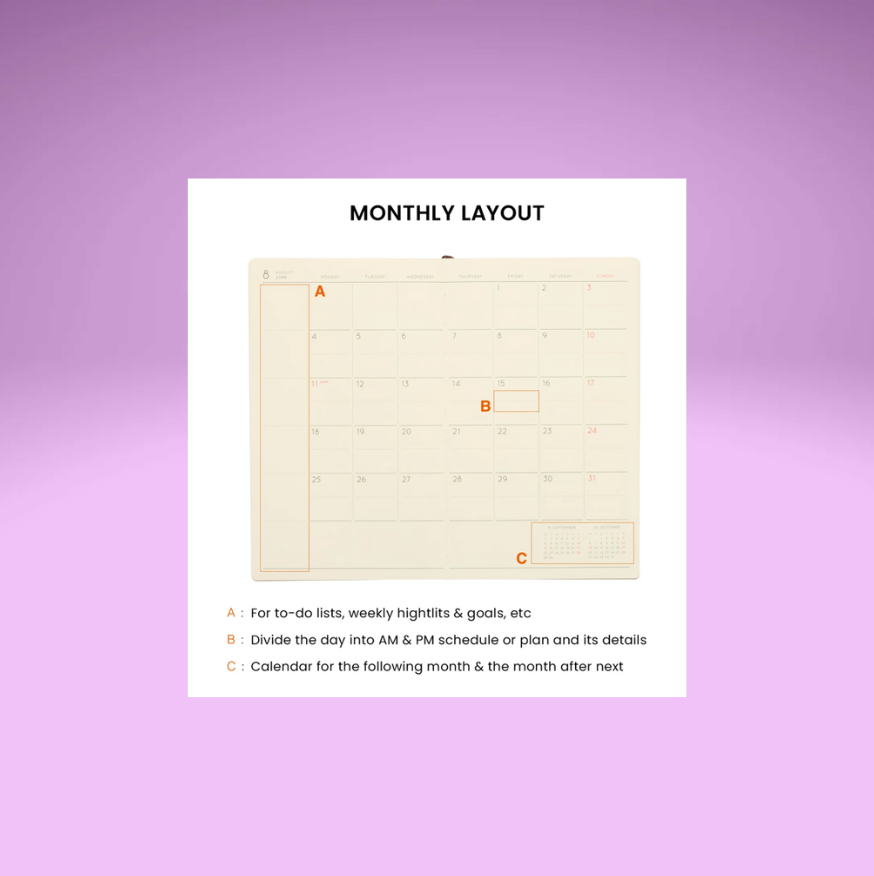 2026 Monthly Planner Shine B6 Slim (2 Colors)