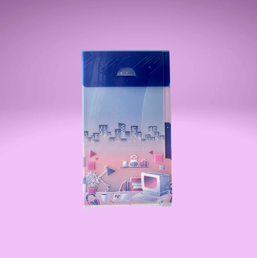 3 Pocket Clear Folder w/ Flap (2 Designs)