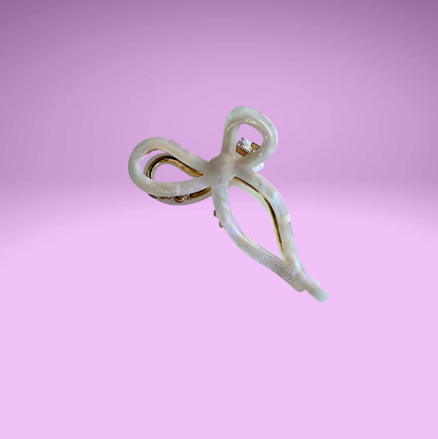 Ribbon Metal Bow Claw Clip (large)