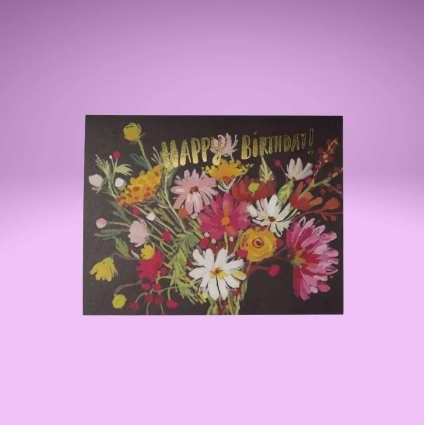 Happy Birthday Vintage Bouquet Card