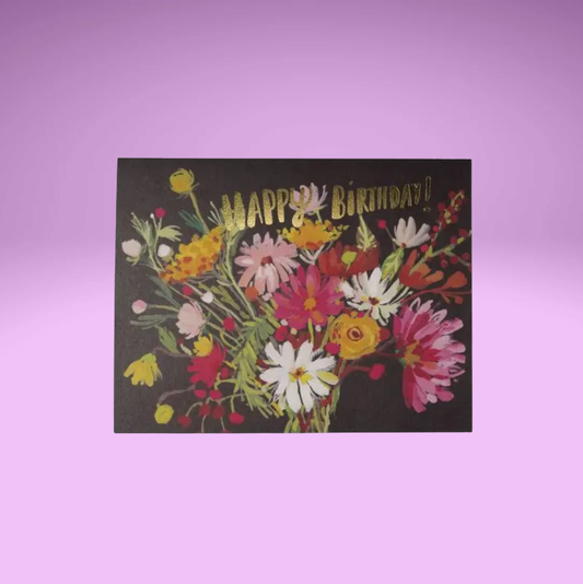 Happy Birthday Vintage Bouquet Card