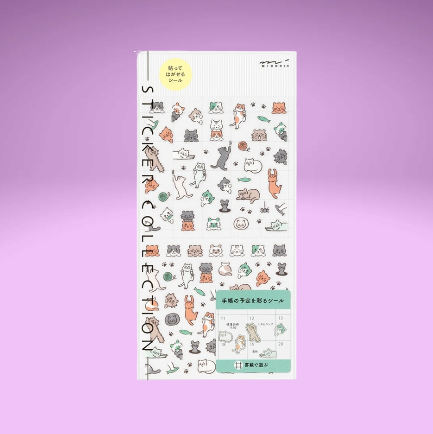 Midori Sticker 2739 Lined Cat
