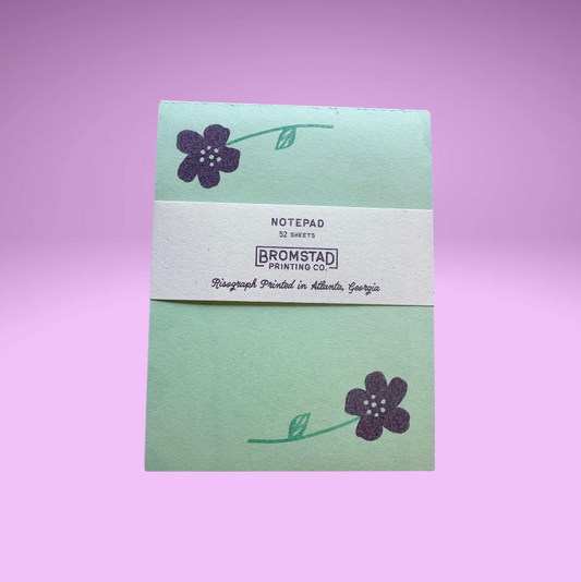 Flower Pair Green Notepad