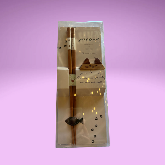 Lacquered Cat Chopstick w/ rest