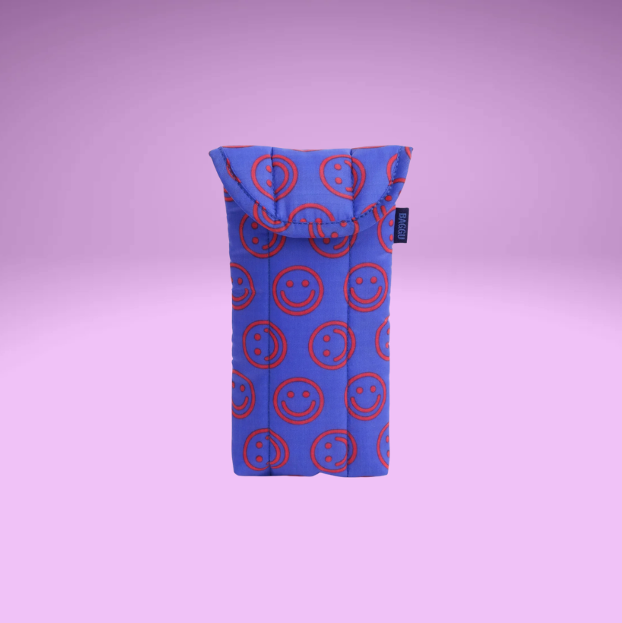 Autumn 26' Puffy Glasses Sleeve - Mini Cobalt Happy